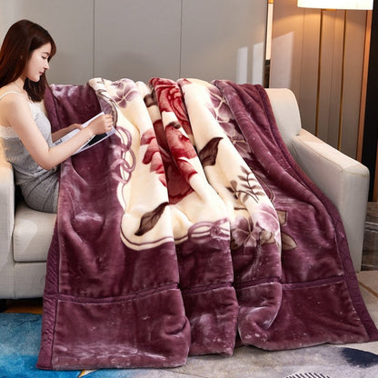 Soft Queen Size Blanket Double-Sided Winter Warm Quilt Throw Blanket Style 3