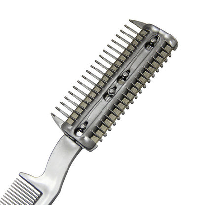 Two Sided Pet Grooming Comb with Razor for Dog Cat Fur Trimming and Thinning