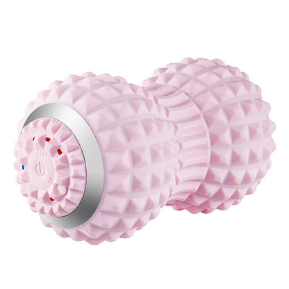 Vibrating Rolling Massage Ball with 4-Speeds Deep Tissue Trigger Point Massager Pink