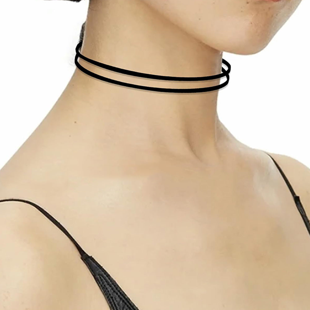 3PCS Black Layered Necklace Set for Women Adjustable Fashion Jewelry Gift