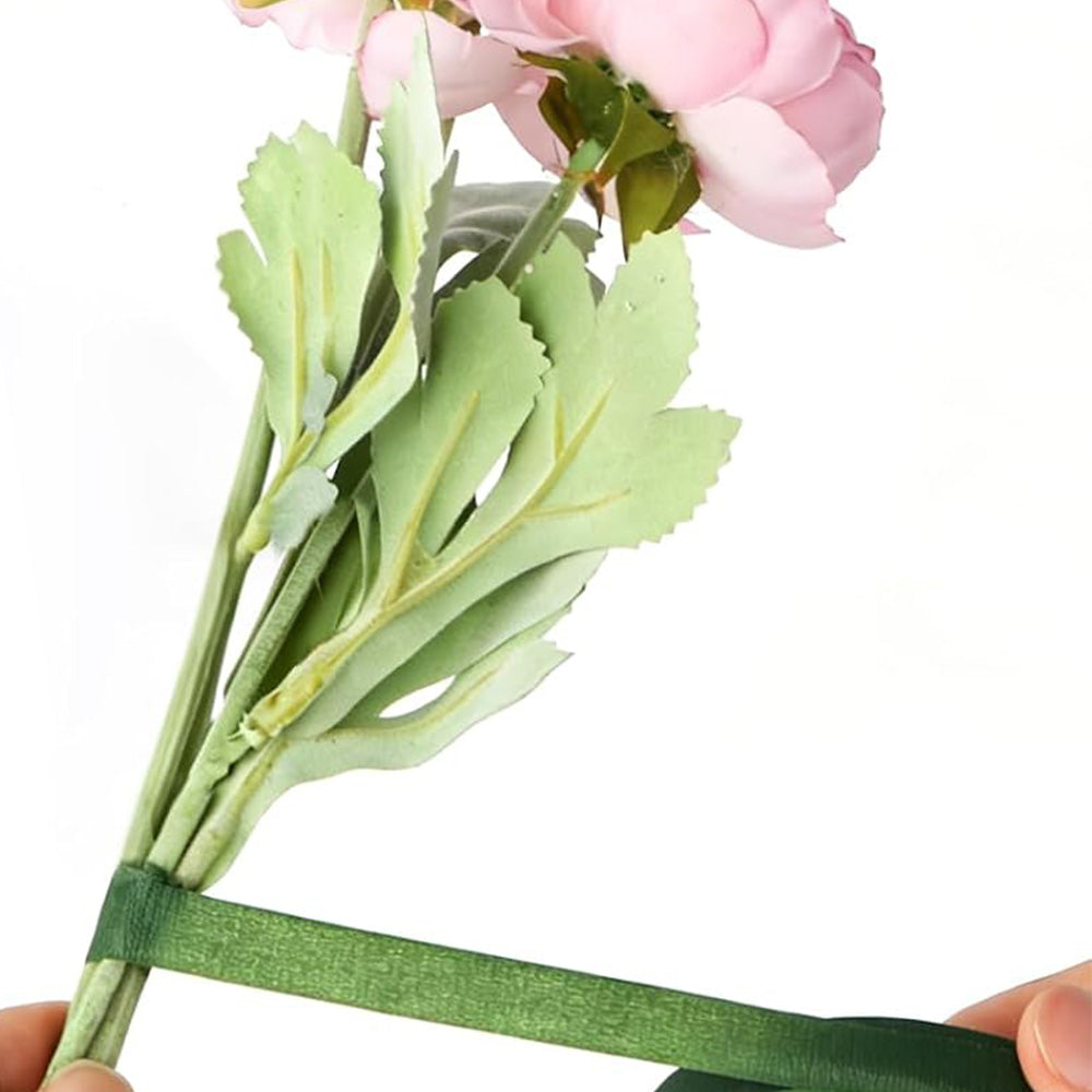 12 Rolls Floral Tape Green Stem Wrap Tape for Bouquet Making Craft Dark Green