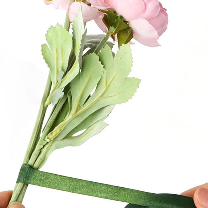12 Rolls Floral Tape Green Stem Wrap Tape for Bouquet Making Craft Dark Green