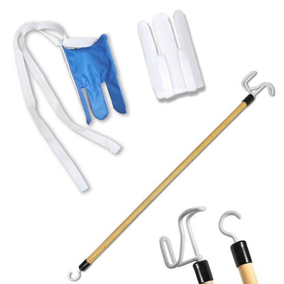 2 in 1 Sock Aid and Dressing Stick Set for Seniors No Bending