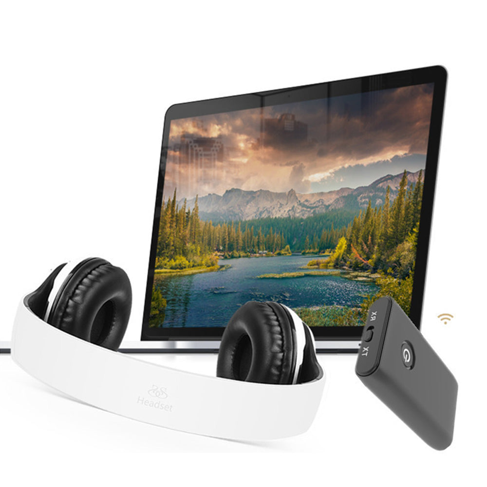 2-in-1 Wireless Transmitter Receiver Bluetooth 5.3 Audio Adapter with 3.5mm Audio Aux Jack for Car Computer Speaker