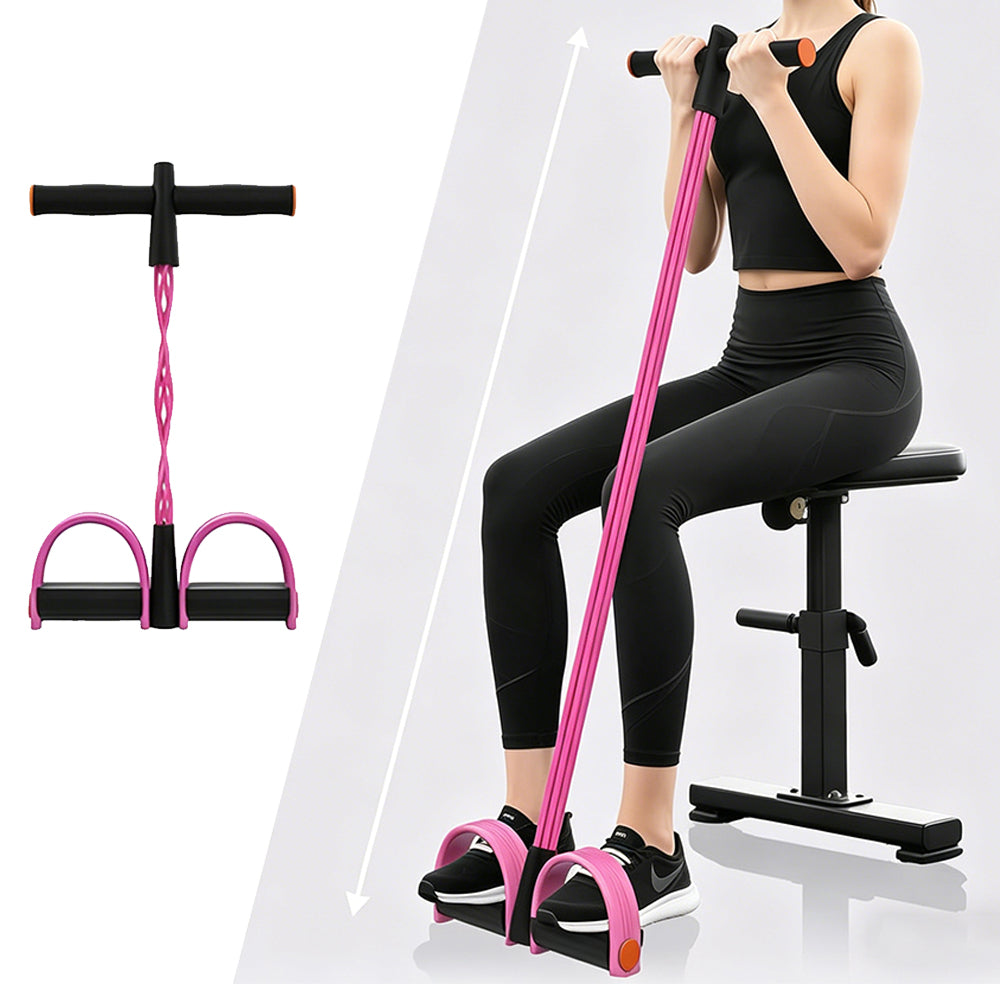6 Tube Sit Up Pedal Resistance Band with Handle for Home Gym