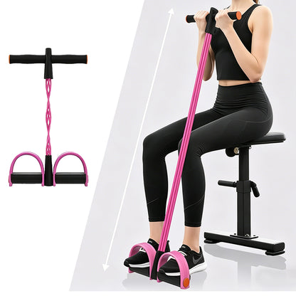 6 Tube Sit Up Pedal Resistance Band with Handle for Home Gym