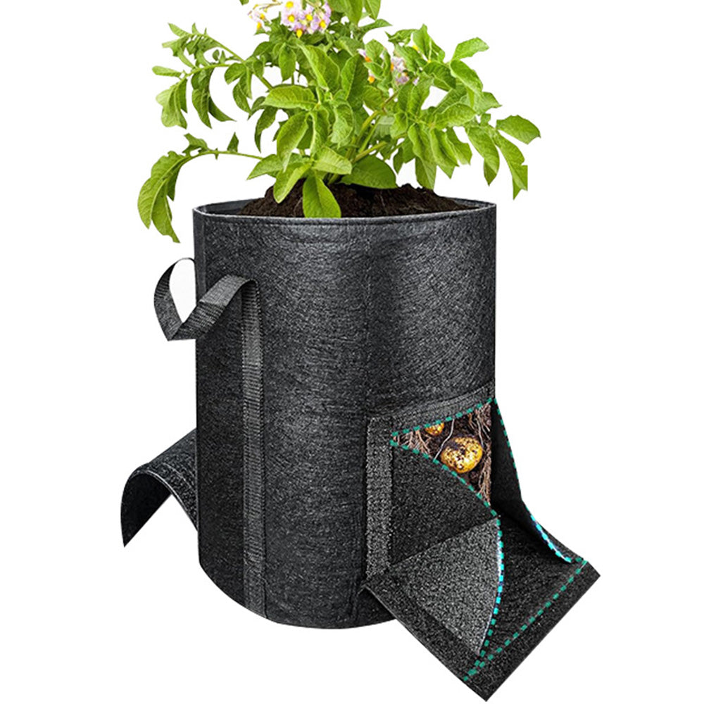 2Pcs 15 Gallon Potato Grow Bags with Dual Harvest Window Visible Window Non-Woven Planter Pot