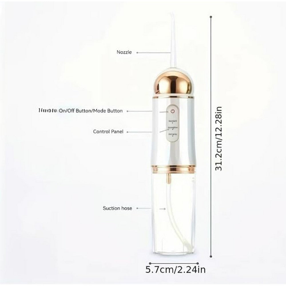 Electric Water Flosser for teeth with 4 Jet Tips Portable Floss Irrigation Cleaner-White