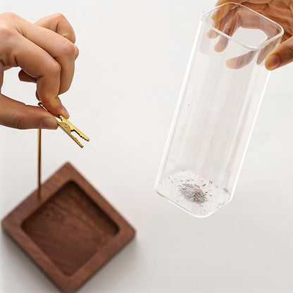 Hanging Incense Burner with Glass Ash Catcher for Home Meditation