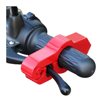 Motorcycle Bicycle Handlebar Anti-Theft Lock Grip Security Accessory Red