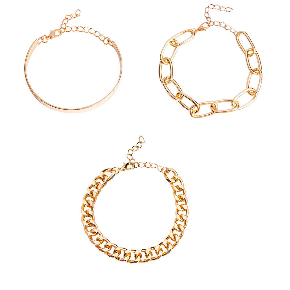 5PCS Gold Multi Layered Bracelets Stackable Gold Bangles Bracelet For Women