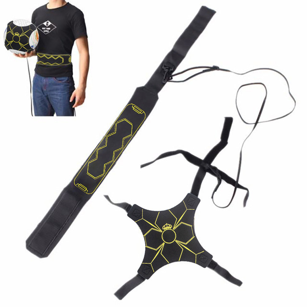 Soccer Volleyball & Rugby Trainer Football Kick and Throw Solo Practice Training Aid Yellow
