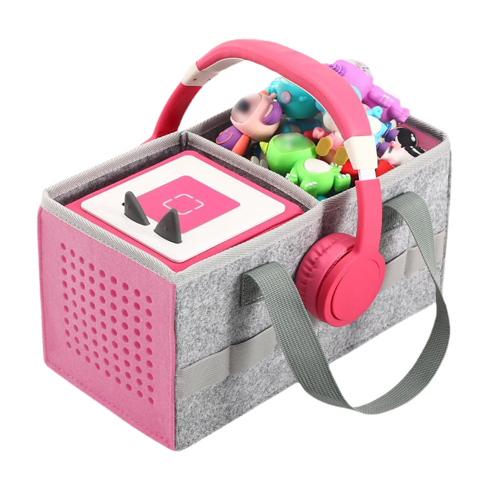 Portable Felt Cloth Storage Bag for Kidsâ€?Musical Speakers Pink