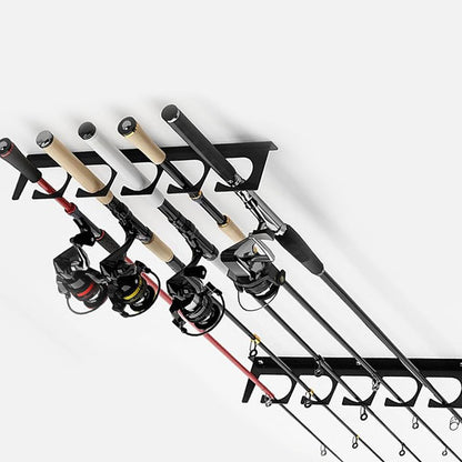 Horizontal Fishing Rod Storage Holders Fishing Pole Display Rack  for Garage Wall Ceiling Mounted