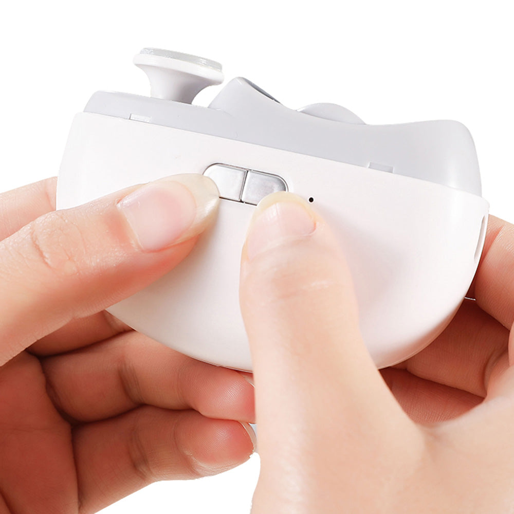 2-in-1 Electric Nail Clipper and Nail Polisher Portable Grooming Tool White