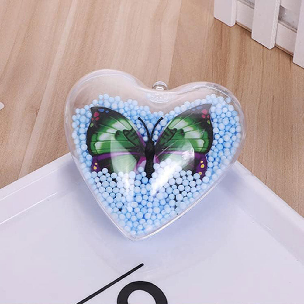 20Pcs Clear Fillable Christmas Hanging Ornaments Heart Shape Baubles Wedding Favours Xmas Decoration