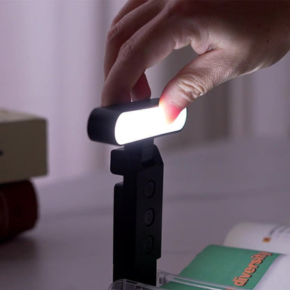 Rechargeable Clip-on Book Light 5 Color Temperatures 6 Brightness Dimmable Reading Light Black