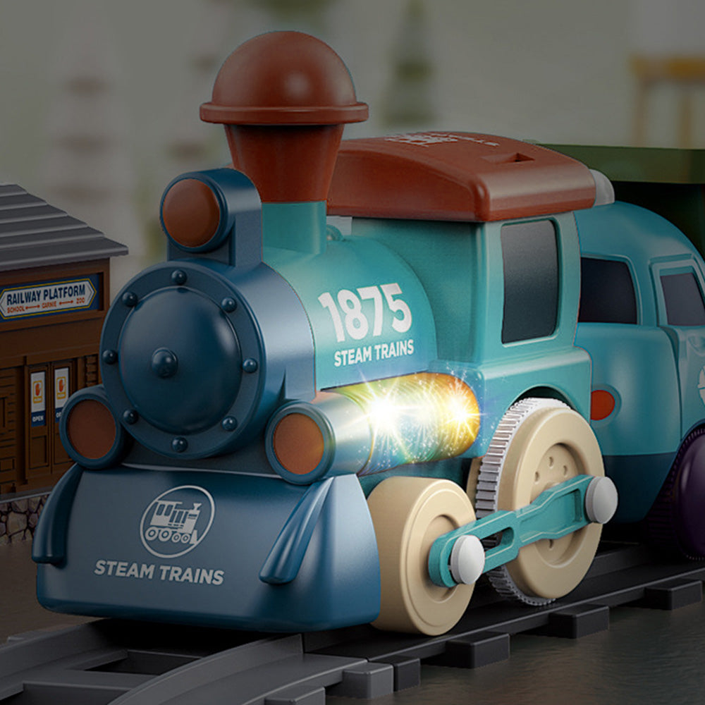 Toddler Electric Train Set ¨C Magnetized Train Toy with Music Lights and Tracks