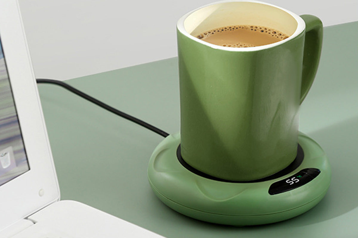 USB Coffee Mug Warmer With Adjustable Temperature Cup Warmer For Office-Green