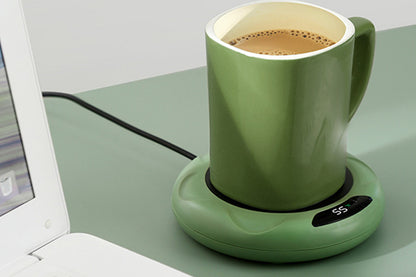 USB Coffee Mug Warmer With Adjustable Temperature Cup Warmer For Office-Green