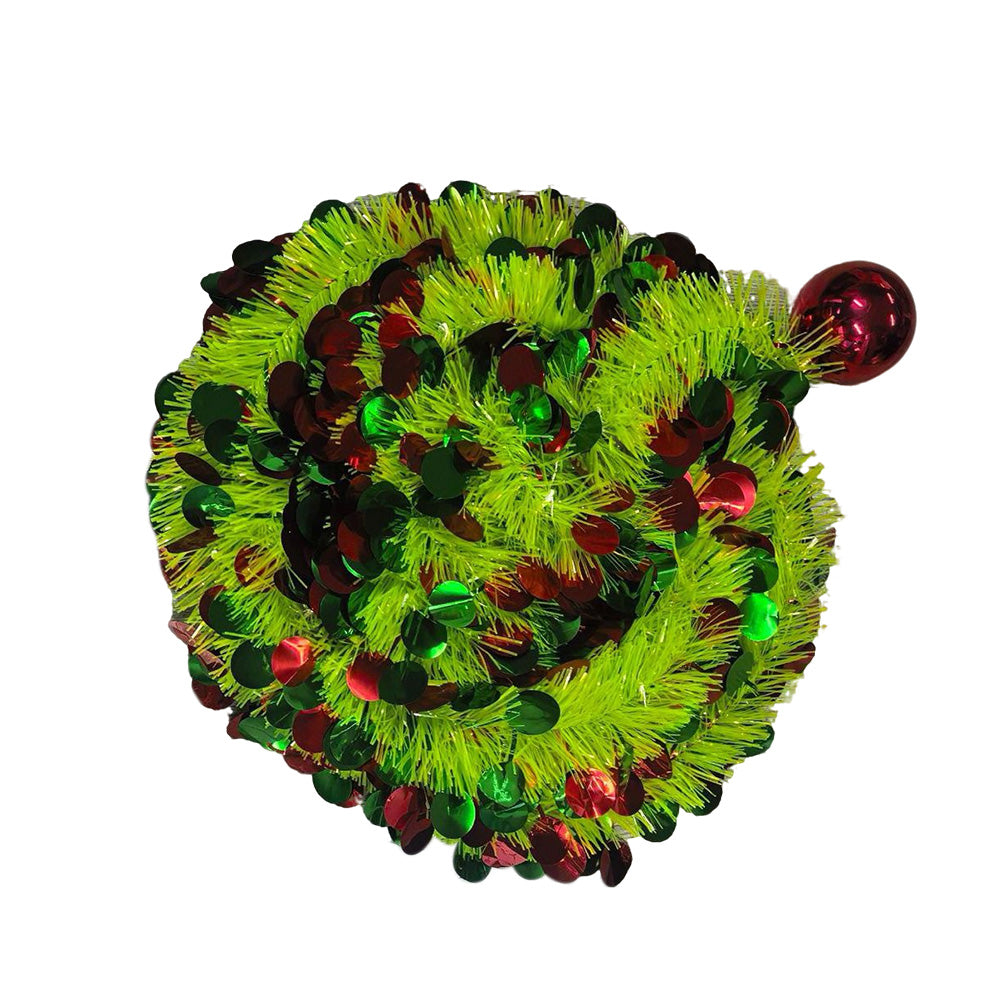 1.5m PET Tinsel Collapsible Crooked Christmas Tree Xmas Decoration - Light Green