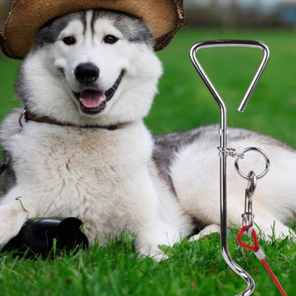 Tie Out Stake Cable Pet Dog Camping Ground Garden Screw Spike Pole Wire Lead