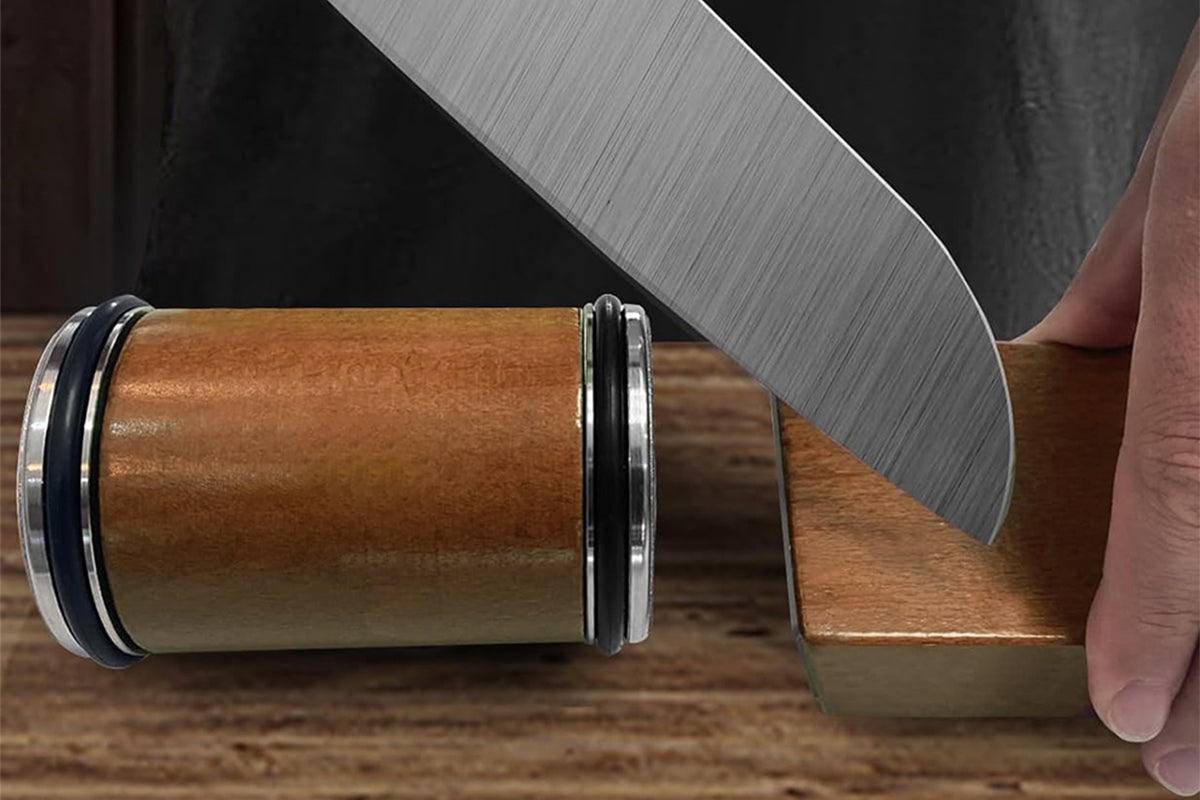 Rolling Knife Sharpening Kit 15 And 20 Degree Angle Base Brown