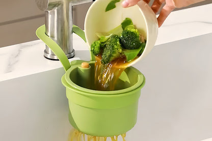 Sink Strainer Basket Faucet Hanging Kitchen Sink Stopper for Fruit Vegetable-Green