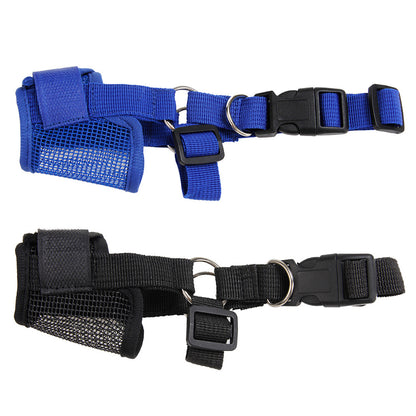 2Pcs Dog Muzzle Anti Bite Chewing Mesh Mask Training for Small Medium Large Dogs-Blue