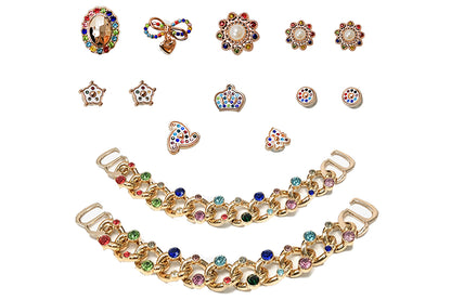 14Pcs Fashion Bling Shoe Charms Shoe Decoration for Women Girls Party Favors DIY Gift