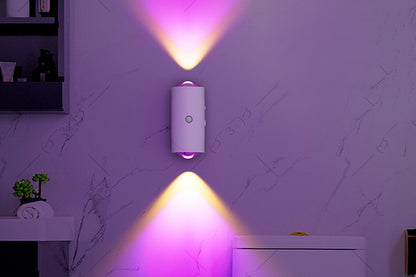 2Pcs Motion Sensor Night Light  Wall Light USB Charging Wireless Sunset Lamp