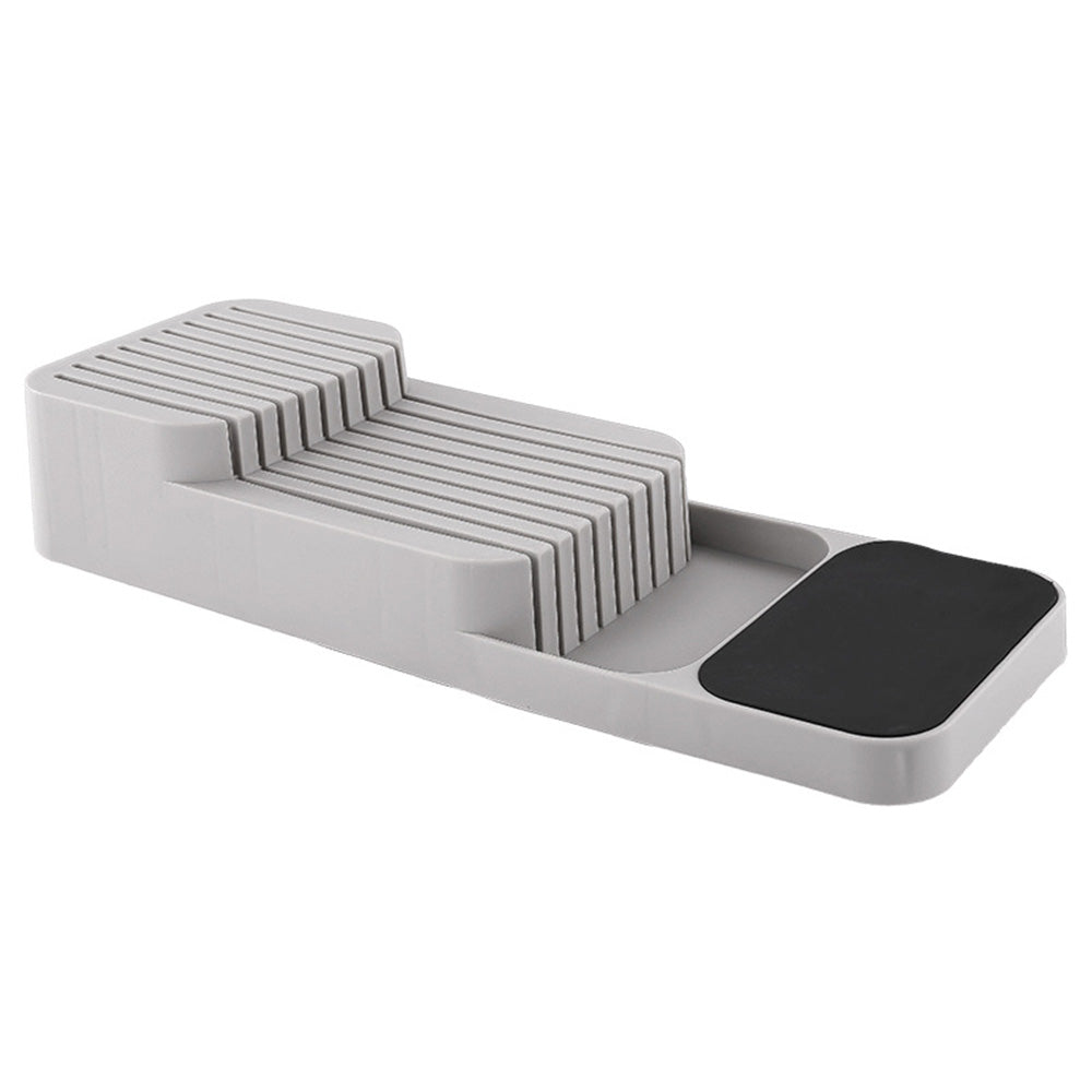 Storage Rack Knife Block Organizer Kitchen Knives Holder Countertop or Drawer Use-Beige