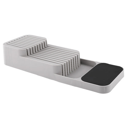 Storage Rack Knife Block Organizer Kitchen Knives Holder Countertop or Drawer Use-Beige