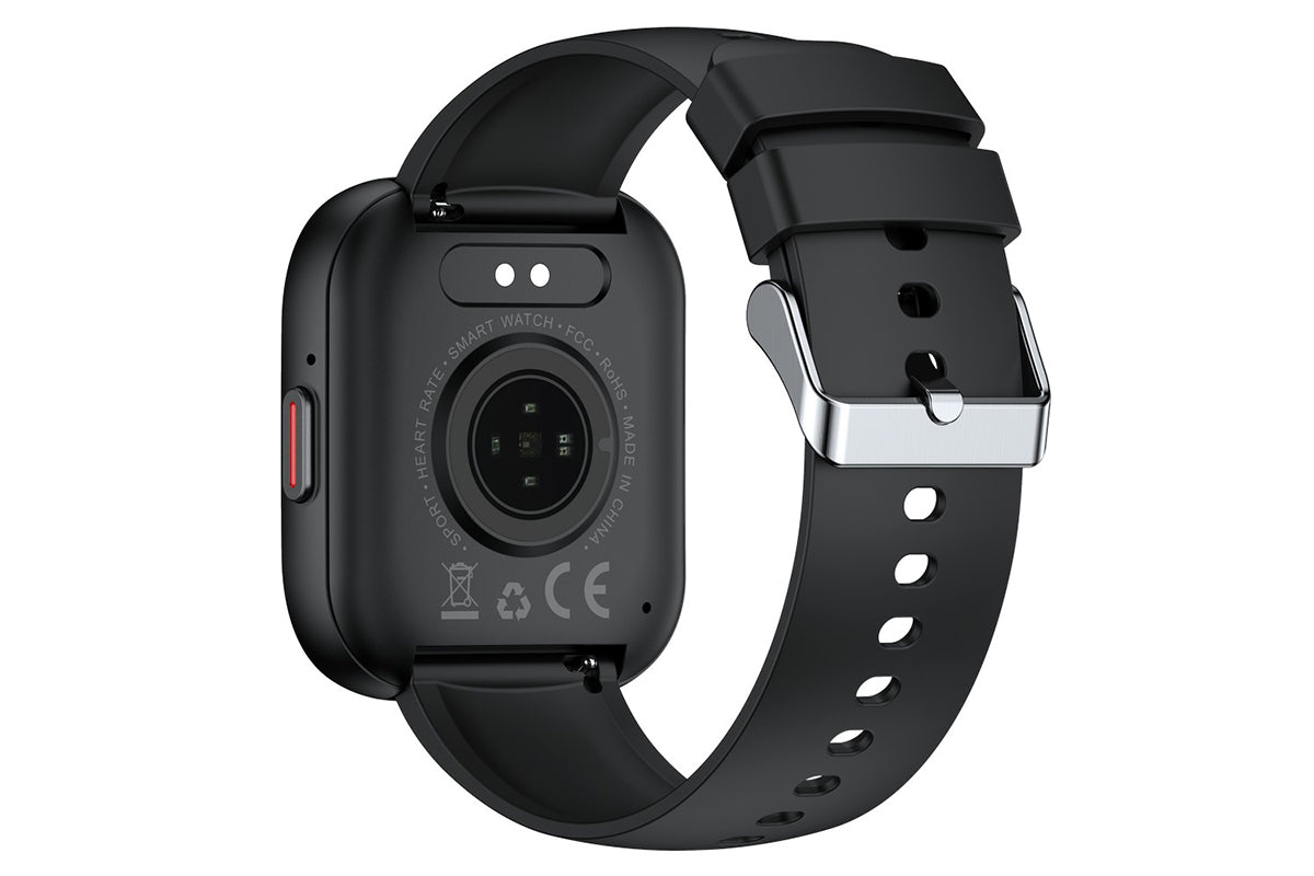 Smart Watch 1.85-Inch Fitness Watch with Heart rate Warning Sleep Monitor Blood Oxygen Calories Physiological Activity Tracker-Black