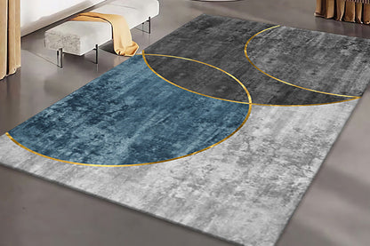 Large Floor Carpet Mat Outdoor Patio Flooring Over Grass Rug Anti-Slip for Bathroom -Circular Pattern