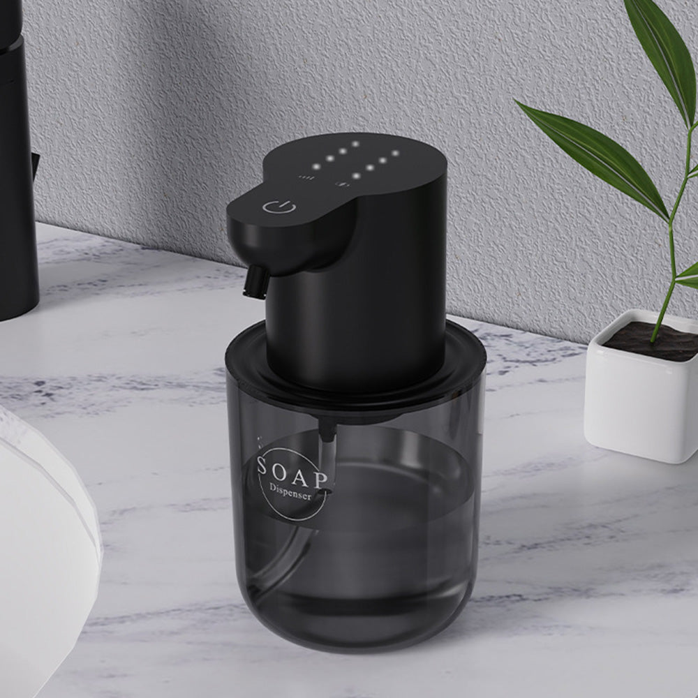 Touchless Automatic Electric Foaming Soap Dispenser 4-Level Adjustable Rechargeable Soap Dispenser Black