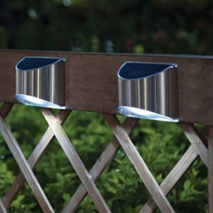 4Pcs Solar Wall Lamp Stainless Steel  Landscape Decorative Lights White