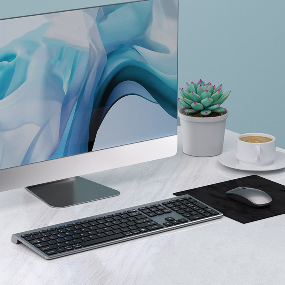 2.4GHz Bluetooth Wireless Keyboard And Mouse Combo For Computer Laptop PC -Dark Grey