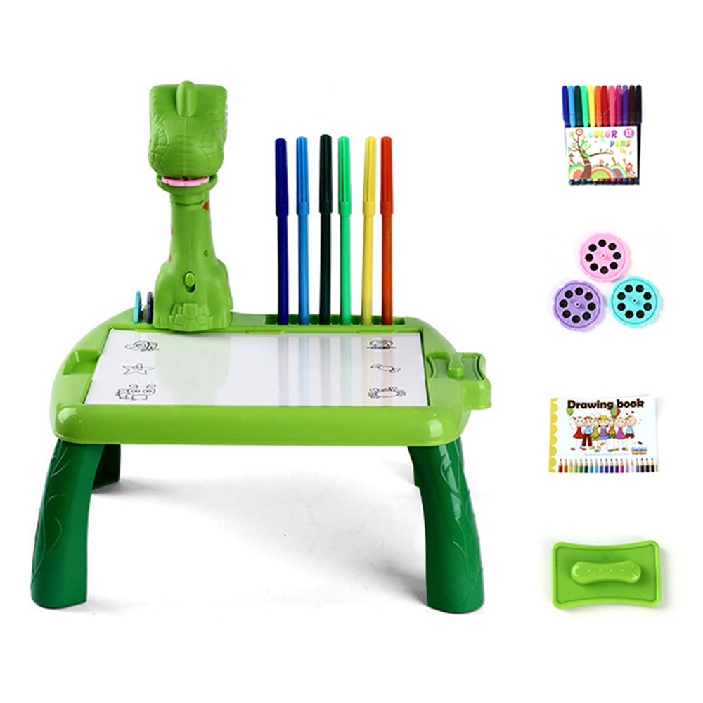 Projector Drawing  Board for Kids Painting Board with Music Green