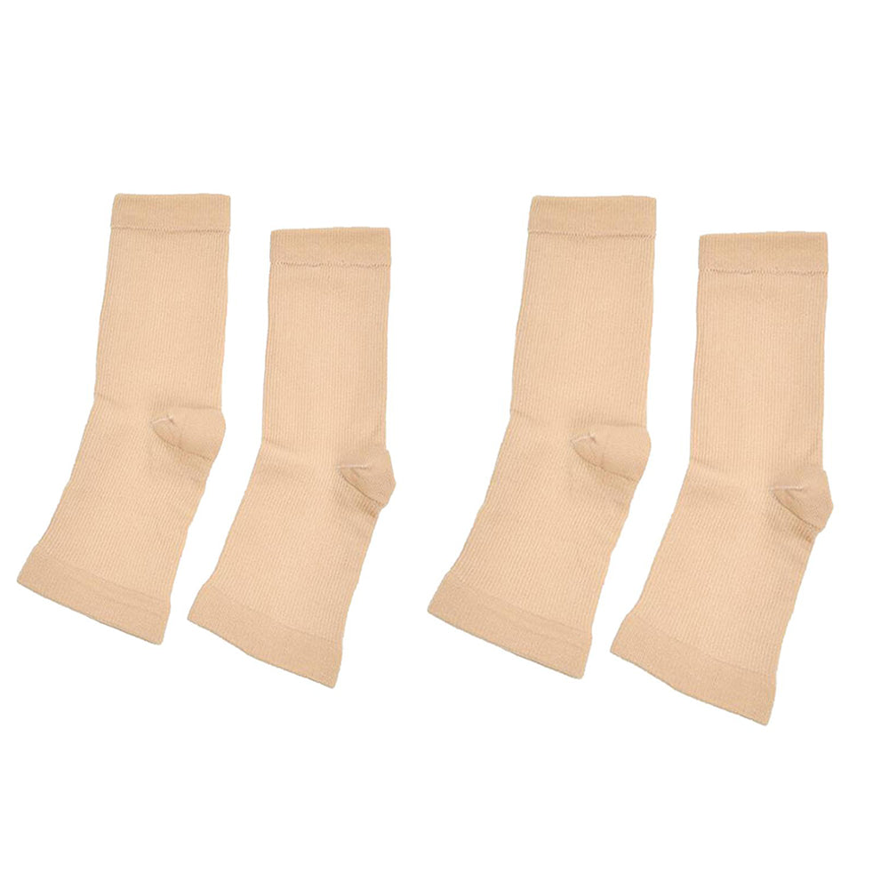 2 Pairs of Unisex Plantar Fasciitis Socks-Nude