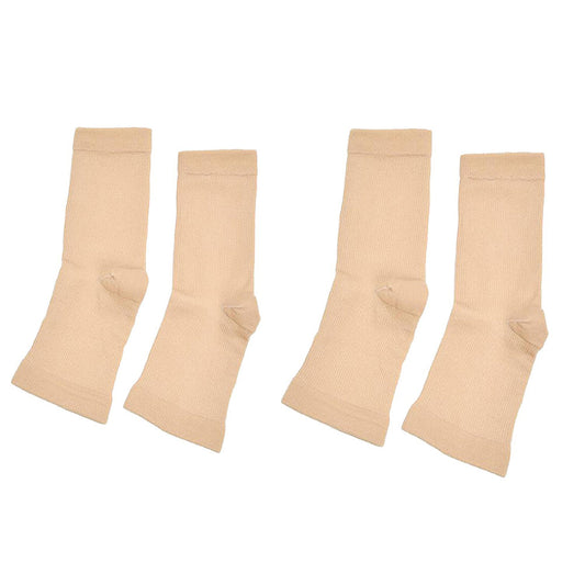 2 Pairs of Unisex Plantar Fasciitis Socks-Nude