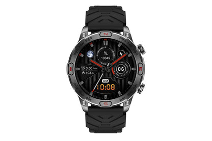 Smart Watch 1.43-Inch Fitness Watch with All Day Heart Rate Sleep Monitor Blood Oxygen Flashlight AI Voice Activity Tracker-Black