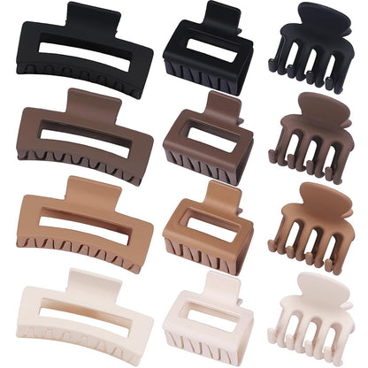 12 Pcs Strong Hold Non-Slip Hair Clips for Women 3 Sizes for Thin Thick Curly Hair
