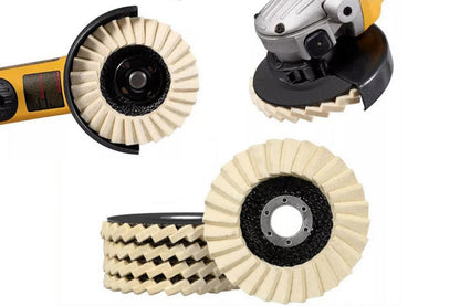 6Pcs Wool Felt Flap Buffing Grinding Shutter Wheels for Angle Grinder Marble Stone