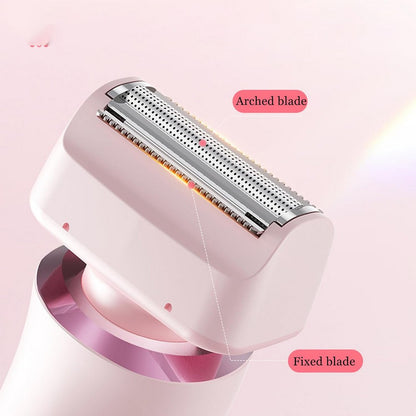 Electric Shaver and Bikini Trimmer with 2 Detachable Heads Facial Hair Remover-Pink
