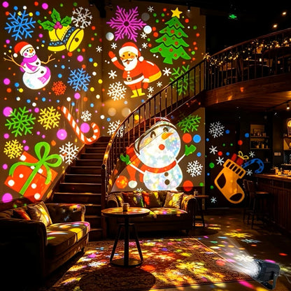 5V USB Christmas Holiday Projector Light for Indoor Outdoor Decor - Santa Claus