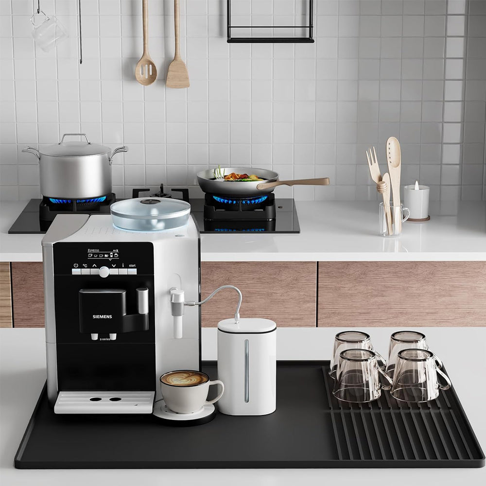 60x40cm Silicone Coffee Machine Mat with Separate Drain Pad