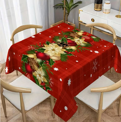 Christmas Plaid Tablecloth Red Christmas Decoration Table Cover