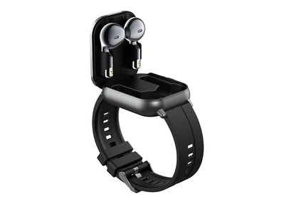 Smart Watch with Earbuds 2 in 1 Smart Call Watch with Bluetooth Headphones 2.01-Inch Heart Rate Sleep Monitoring Fitness Tracker-Black