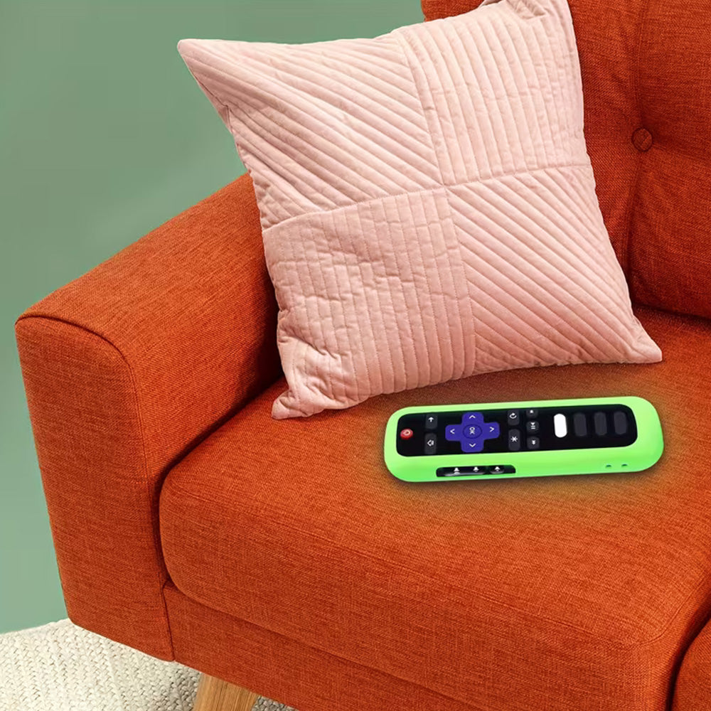 2 Pack Glow in The Dark Silicone Case Cover for Roku TV Remote -Green